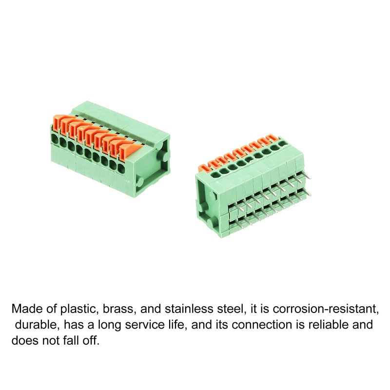 sourcing map 5 Packs PCB Spring Clamp Block Connector KF141R