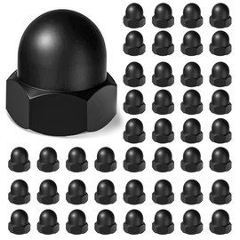 M8 Nylon Acorn Nuts, Pack of 50, Hex Nuts, Hexagon Socket, Acorn Nut Cover Caps for Nuts Screws (Black)