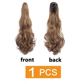 prinfantasy Ponytail Extension with Clip, Brown, Long Ponytail Hairpiece, Thick Curls, Synthetic Hair Like Real Hair, MW007