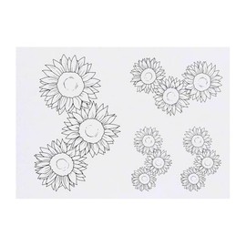 4 x 'Three Sunflowers' Temporary Tattoos - Water Resistant, Skin-Safe, Non-Toxic Transfers, Mixed Sizes (TO00085242)