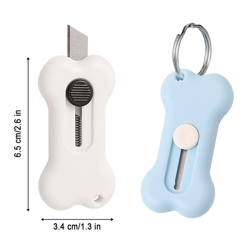 6Pcs Retractable Mini Utility Knife Bones Shaped Box Cutter Cute