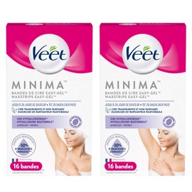 VEET Pure - 16 Cold Wax Strips for Armpits - Sensitive Skin - Recommended by Dermatologists - Long Lasting Hair Removal (16 Strips, 32)