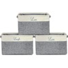 Sorbus Fabric Storage Cubes 15 Inch, 3 Pack, Grey, Jute