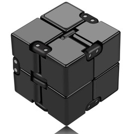 Infinity Cube Fidget Toy Cube suitable for Adults & Kids, New Version Fidget Finger Toy Stress and Anxiety relief, Killing Time Fidget Toys Infinite Cube suitable for Office Staff (Black)