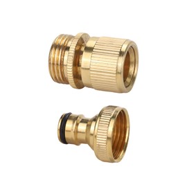 Playlist Brass Quick Connect Hose Connector 3/4" NHT Garden Hose Quick Fittings Female and Male Adapter Easy Connect Outdoor Faucet Water Hose (2 Sets)