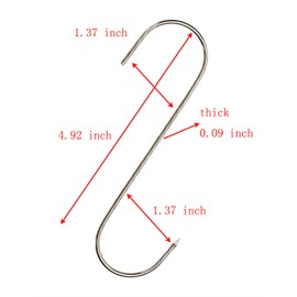 ONLYKXY 4.5 Inch Meat Hook, 20 Pieces Meat Hooks for Butchering Hanging Beef, Stainless Steel S Hooks Utility Hooks for Meat Processing (20)