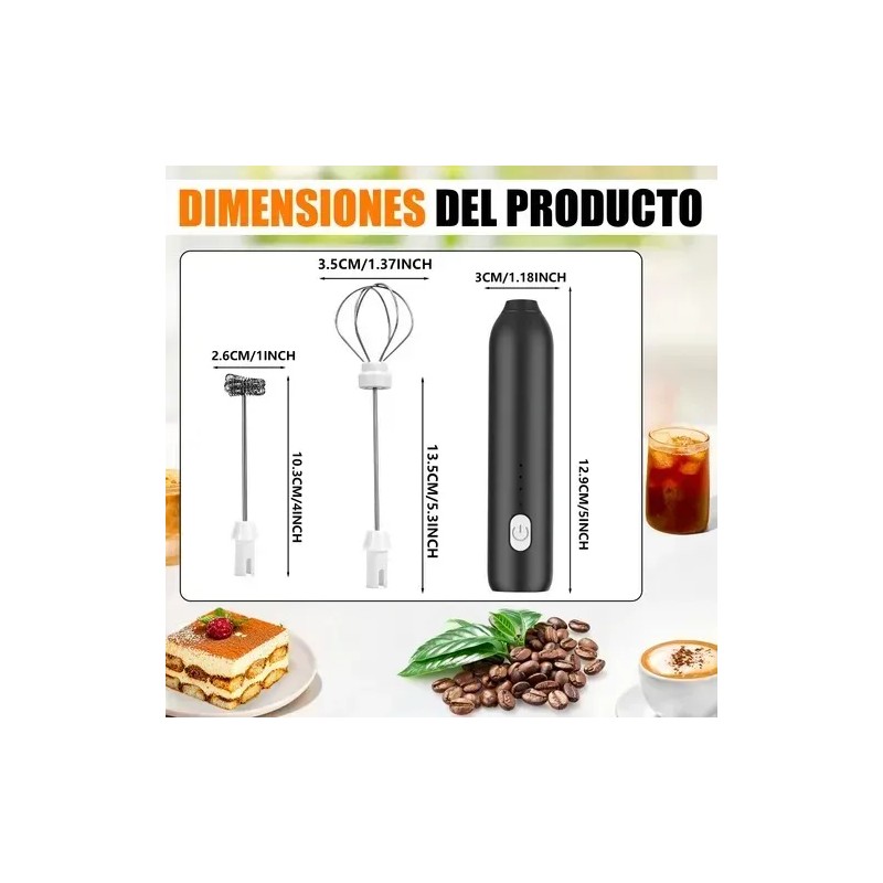 Espumador De Leche Y Café Batidores Electrico 3 Velocidades