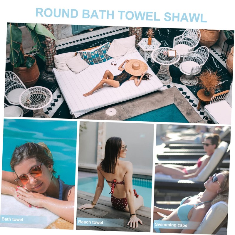 ULTECHNOVO 1Pc Beach Towel with Quicksand Pattern Unique Round Towel