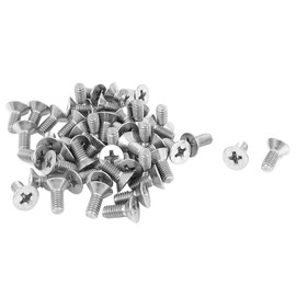 uxcell M4 x 10mm Phillips Flat Head Countersunk Bolts Machine Screws 50pcs