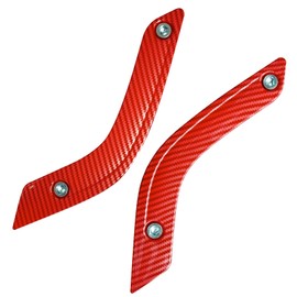 Timilge Interior Door Grab Handle Inserts Cover Door Handle Trim Cover for Wrangler JK JKU 2011-2018 Carbon Fiber with Screw (Red)