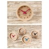 KATOMOKU mini clock round red wood beech km-26