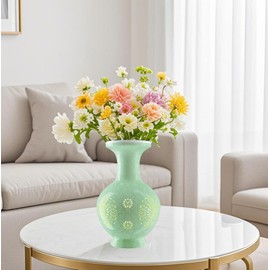 Havefunfun LED 3D Flower Puzzle Vase 200 Piece 3D Puzzle Building Kit for Adults & Teens, Interactive DIY Home Decor for Living Room & Bedroom, Unique Creative Gift Idea (Cyan)