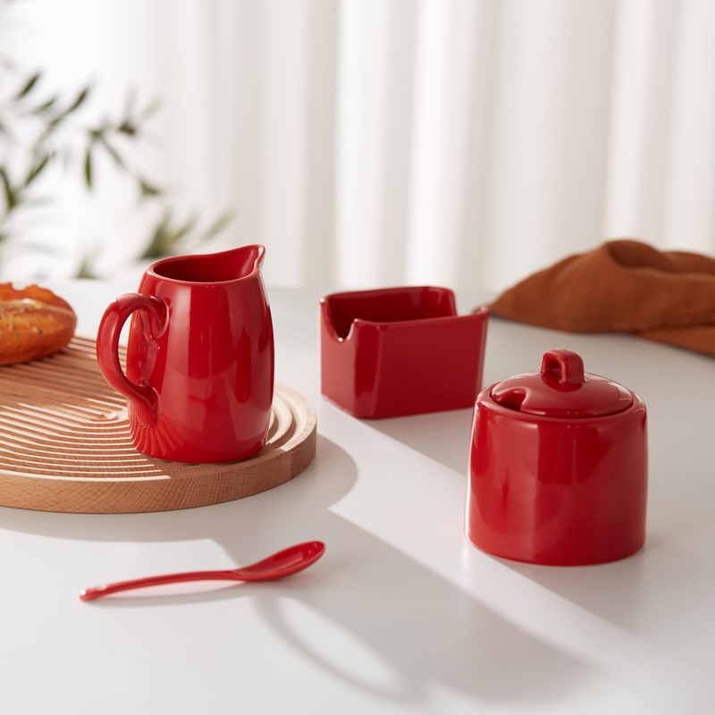 Kook Sugar and Creamer Set, 3 Piece, Pitcher, Sugar Bowl