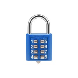 sourcing map 8-Digit Combination Padlock Push Button Lock for Locker Cabinet Blue