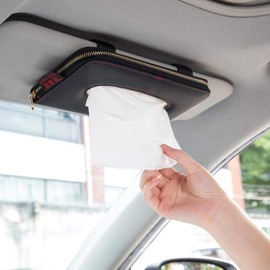 Cartisen - Soporte de pañuelos para Coche, Soporte de pañuelos para Visera de Coche, Funda de Tela de Piel sintética para pañuelos, para Asiento Trasero de Coche/camión