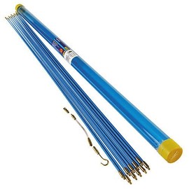 Tooltime® 10 Metre Cable Puller Installation Wall Access Kit - 10 x 1m Push Pull Draw Rods