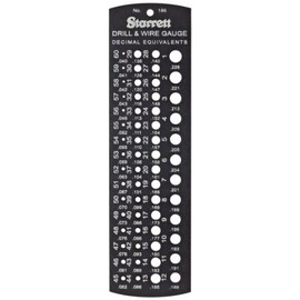 Starrett Drill and Steel Wire Gage, High Precision Tool - Measures Twist Drills and Steel Rods Accurately - Black Matte, 1 to 60 Holes, Compact 5-1/2-Inch Long - 186