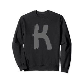 Creative Bold Dark Grey Letter K - Alphabet - Marker Design Sweatshirt