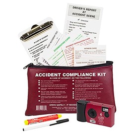 J. J. Keller & Associates, Inc. Vehicle Accident Kit in Vinyl Pouch (10.5" x 6.5") with Single-Use Digital Camera - Helps Drivers Collect, Organize & Report Vehicle Accident Information