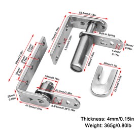 Stainless Steel Door Hinge Set, Self-Return Swinging Door Hinge, Two-Way Opening Hinge for Saloon/Cafe/Bar Door (Upper & Lower Hinge)