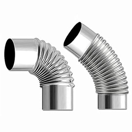 Flue Elbow 90 Degree Chimney Pipe 45 Degree Diameter 2.36inch/6cm Stainless Steel for Outdoor Camping Wood Stove, Rv Exhaust Pipe, Household Natural Gas Pipe