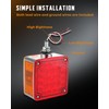 cciyu Amber/Red Double-Face Pedestal Fender Light with Stud Mount, Square