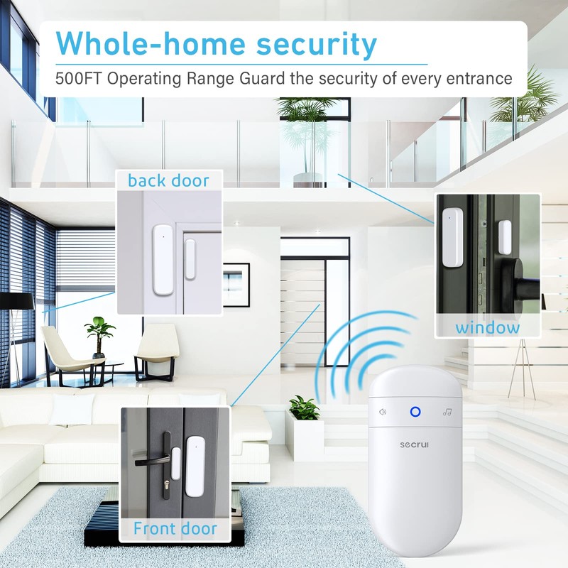 SECRUI Door Chime, Easy Installation Wireless Door Sensor Chime with