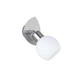 Trio Leuchten 824810107 LED Spotlight Nickel Including 1x E14 4 Watt LED 13 x 9 cm Opal Matte White Glass