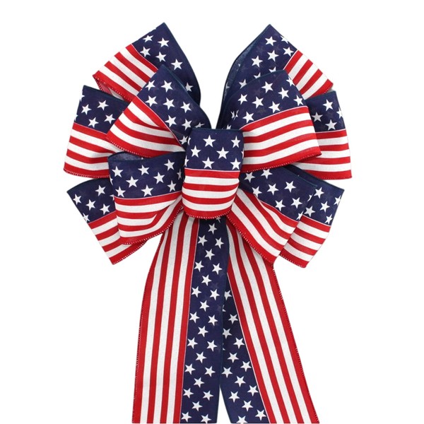 13 inch Stars and Stripes Patriotic Flag Bow by Package
