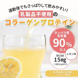 【たんぱく質含有量90％以上】オーガランド コラーゲンプロテイン 90g レモン味 プロテイン コラーゲンペプチド