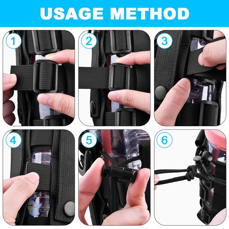 Lvjkes Bottle Holder Backpack, Bottle Holder Belt, Nylon Material with