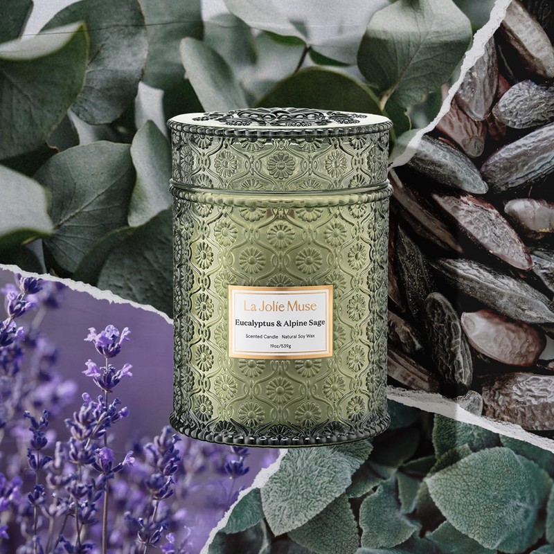 LA JOLIE MUSE Scented Candles Eucalyptus & Alpine Sage, 19