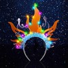 GRAEEN Light Up Fire Headbands Glow Flame Headpiece for Women