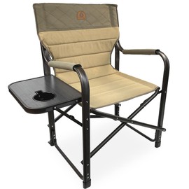 XL Directors Chair with Foldable Side Table, Heavy Duty Camp Chair supports 400 Lbs, Oversize Outdoor Folding Seat with High Back and Padded Armrests for Lawn, Beach, Tailgating, Sports