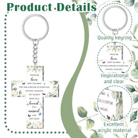 Equsion 60 Set Funeral Favors Celebration of Life Favors Acrylic Keychains for Funeral Memorial Party Guest Return Gifts(Cross)