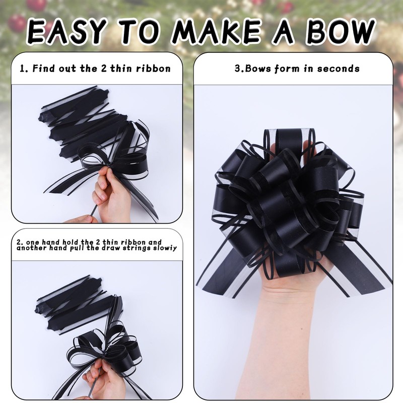 FORBINBO 6Pcs 6inch Pull Bow Gift Wrapping,Pull Bow For Gift