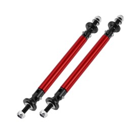 Partuto 2pcs 100mm/3.94in Car Splitter Support Rods Adjustable Front Rear Bumper Lip Splitter Strut Rod Tie Support Bars Aluminum Alloy Red