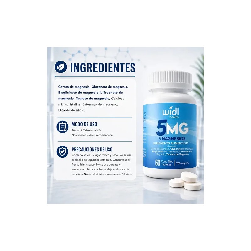 Magnesio Complex Widl Health Tipos Bisglicinato Citrato Gluconato Treonato Taurato