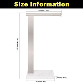 Winmien Stainless Steel L-Shaped Hand Towel Holder, SUS304 Bathroom Towel Rack with Thickened Base for Countertop Vanity (Brush Nickel, Square Base)