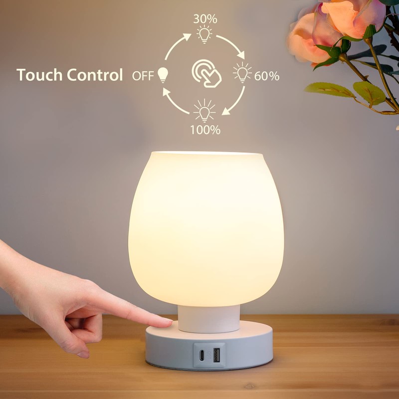 Touch Bedside Table Lamp Set of 2 - Modern Nightstand