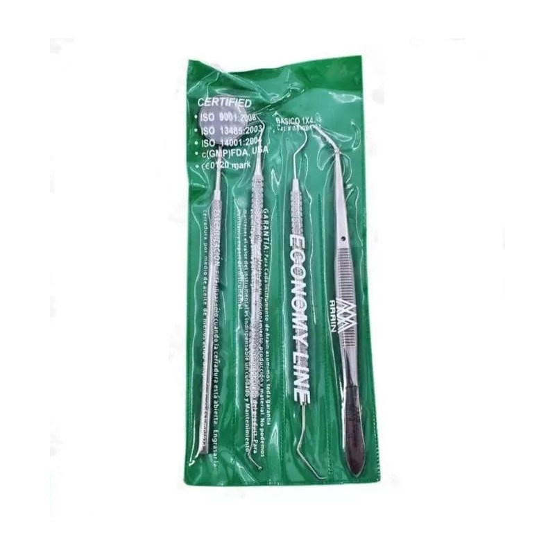 Arain Básico 1x4 Dental Instrumental Acero Inoxidable 3 Sets