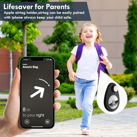 Airtag Holder for Kids Baby Toddler Hidden 2 Pack GPS Tracker Case, Anti-Removal Airtag Silicone Case with Safety Pins, Suitable for Children, Elderly, Pets, Backpack, Luggage (Black+Blue)