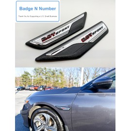 Compatible with Accord 2018-2022 car Exterior Accessories Modeling Set of car Fender Emblems(2.0T Silver Black) A-01