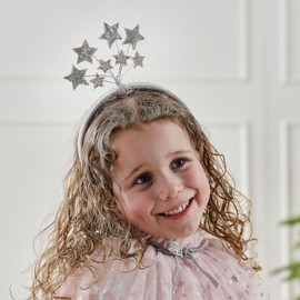 Ginger Ray Girls Blush Pink & Silver Sequin Starlight Fairy Headband for Christmas Costume Parties