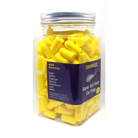 SoundEzzz Foam In-Ear Noise-Canceling Earplugs 100 Pairs Yellow