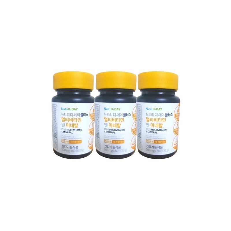 NutriD-Day 뉴트리디데이 NEW 플러스 멀티비타민 앤 미네랄 3병 선물세트 NutriD-Day
