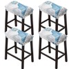 Bifaunvogel Bar Stool Cover Rectangle Set of 4 Printed Stretch