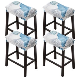 Bifaunvogel Bar Stool Cover Rectangle Set of 4 Printed Stretch Counter Height Bar stools Slipcovers Saddle Stool Slipcover Bench Seat Protector Backless Bar Stools Covers for Kitchen Counter #7