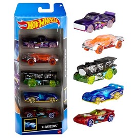 Hot Wheels Paquete Sorpresa de 5 Autos Diecast Carros de Juguete Coleccionables para Niños Mini Vehículos para Niños 3 Años en adelante