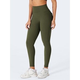 YEOREO CoreFlex Workout Scrunch Leggings for Women Cargo Pockets High Waisted Gym Leggings Yoga Pants Army S